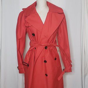 NEW COACH Women's Red Trench Coat Size 4 Pristine Condition